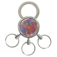 Intricate Swirls 3-ring Key Chain by kaleidomarblingart