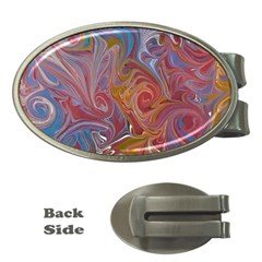 Intricate Swirls Money Clips (oval)  by kaleidomarblingart