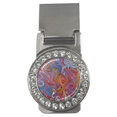 Intricate Swirls Money Clips (cz)  by kaleidomarblingart