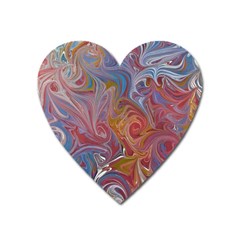 Intricate Swirls Heart Magnet by kaleidomarblingart