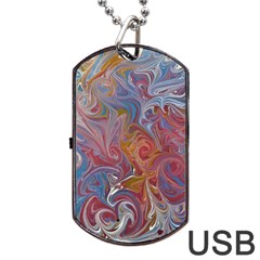 Intricate Swirls Dog Tag Usb Flash (two Sides) by kaleidomarblingart