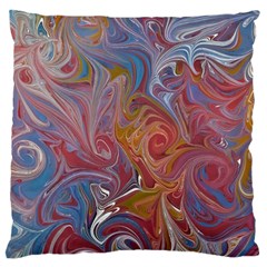 Intricate Swirls Large Cushion Case (one Side) by kaleidomarblingart