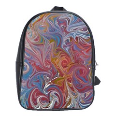 Intricate Swirls School Bag (xl) by kaleidomarblingart