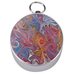 Intricate Swirls Silver Compasses by kaleidomarblingart