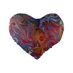 Intricate Swirls Standard 16  Premium Flano Heart Shape Cushions by kaleidomarblingart