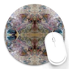 Marbling Ornate Round Mousepads by kaleidomarblingart