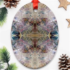 Marbling Ornate Oval Ornament (two Sides)