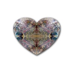 Marbling Ornate Rubber Coaster (heart)  by kaleidomarblingart