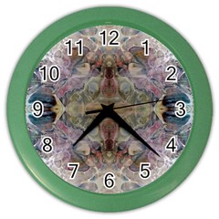 Marbling Ornate Color Wall Clock by kaleidomarblingart