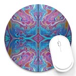 Blue marbling patterns Round Mousepads Front