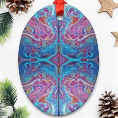 Blue Marbling Patterns Ornament (oval)