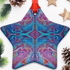 Blue Marbling Patterns Ornament (star)