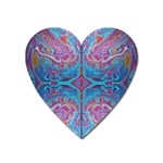 Blue marbling patterns Heart Magnet Front