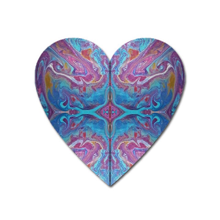 Blue marbling patterns Heart Magnet