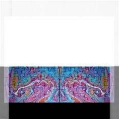 Blue Marbling Patterns Rectangular Jigsaw Puzzl by kaleidomarblingart