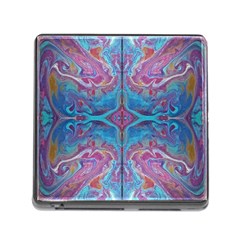 Blue Marbling Patterns Memory Card Reader (square 5 Slot) by kaleidomarblingart