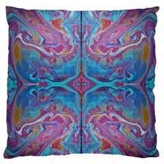 Blue Marbling Patterns Large Flano Cushion Case (one Side)