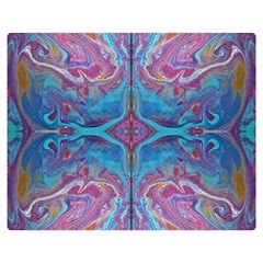 Blue Marbling Patterns Double Sided Flano Blanket (medium)  by kaleidomarblingart