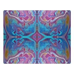 Blue Marbling Patterns Double Sided Flano Blanket (large)  by kaleidomarblingart