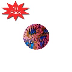 Painted Ornate, Marbling Art 1  Mini Buttons (10 Pack)  by kaleidomarblingart