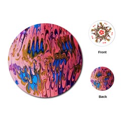 Painted Ornate, Marbling Art Playing Cards Single Design (round)