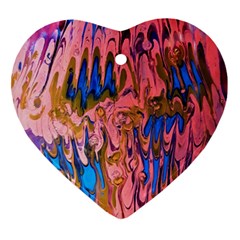 Painted Ornate, Marbling Art Heart Ornament (two Sides)