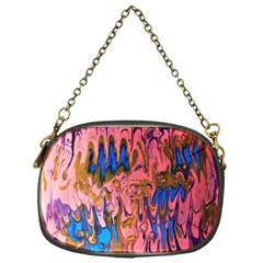 Painted Ornate, Marbling Art Chain Purse (one Side) by kaleidomarblingart