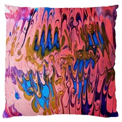 Painted Ornate, Marbling Art Large Cushion Case (two Sides) by kaleidomarblingart