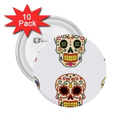 Day Of The Dead Day Of The Dead 2 25  Buttons (10 Pack) 