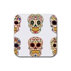 Day Of The Dead Day Of The Dead Rubber Coaster (square)  by GrowBasket