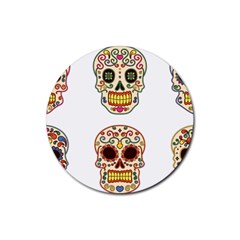 Day Of The Dead Day Of The Dead Rubber Coaster (round)  by GrowBasket