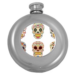 Day Of The Dead Day Of The Dead Round Hip Flask (5 Oz) by GrowBasket