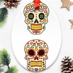 Day Of The Dead Day Of The Dead Oval Ornament (two Sides)