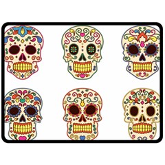 Day Of The Dead Day Of The Dead Fleece Blanket (large)  by GrowBasket