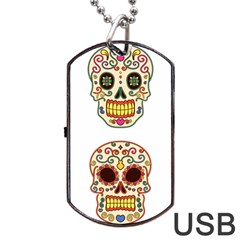 Day Of The Dead Day Of The Dead Dog Tag Usb Flash (two Sides) by GrowBasket