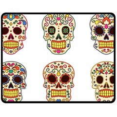 Day Of The Dead Day Of The Dead Double Sided Fleece Blanket (medium)  by GrowBasket