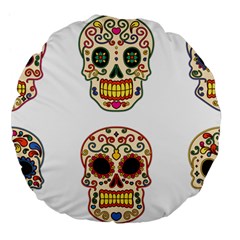 Day Of The Dead Day Of The Dead Large 18  Premium Flano Round Cushions