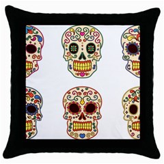 Day Of The Dead Day Of The Dead Throw Pillow Case (black) by GrowBasket