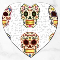 Day Of The Dead Day Of The Dead Jigsaw Puzzle (heart) by GrowBasket