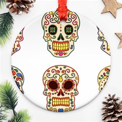 Day Of The Dead Day Of The Dead Round Ornament (two Sides)