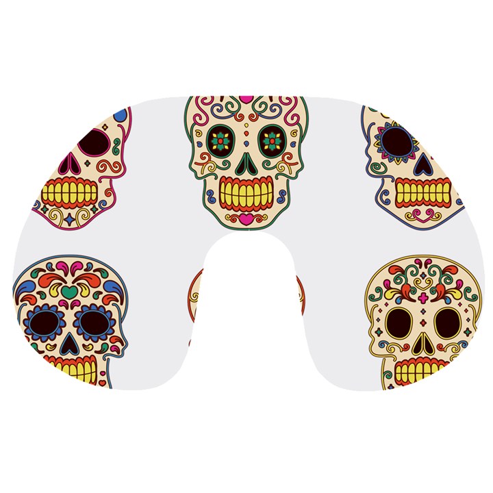 Day Of The Dead Day Of The Dead Travel Neck Pillow