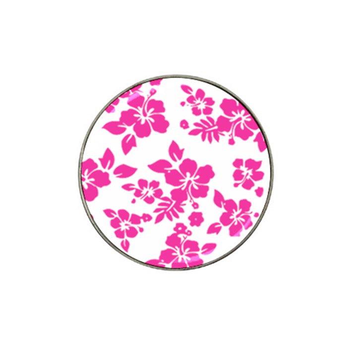 Hibiscus pattern pink Hat Clip Ball Marker (4 pack)