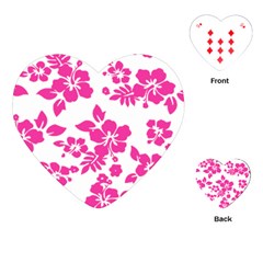 Hibiscus Pattern Pink Playing Cards Single Design (heart)