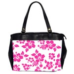 Hibiscus pattern pink Oversize Office Handbag (2 Sides) Front