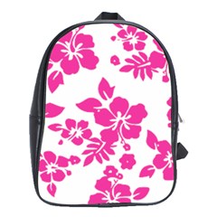 Hibiscus Pattern Pink School Bag (xl) by GrowBasket