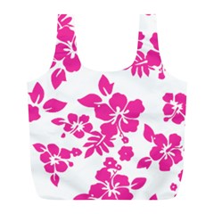 Hibiscus Pattern Pink Full Print Recycle Bag (l) by GrowBasket