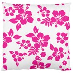 Hibiscus pattern pink Standard Flano Cushion Case (Two Sides) Front