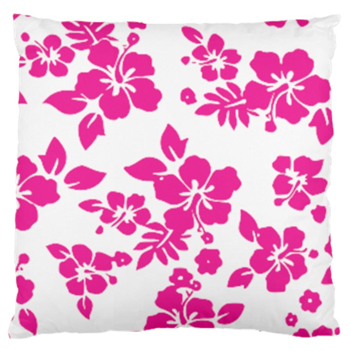 Hibiscus pattern pink Standard Flano Cushion Case (Two Sides)