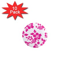 Hibiscus Pattern Pink 1  Mini Magnet (10 Pack)  by GrowBasket