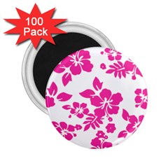 Hibiscus Pattern Pink 2 25  Magnets (100 Pack)  by GrowBasket